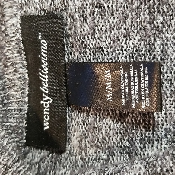 Soo SOFT WENDY BELLISIMO MOTTLED GRAY OPEN CARDIGAN SWEATER MEDIUM - Picture 6 of 6